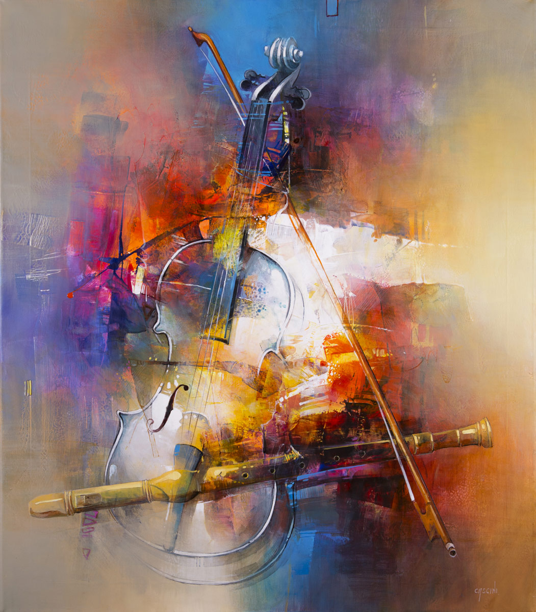 WHITE VIOLIN by the artist Nadia Cascini