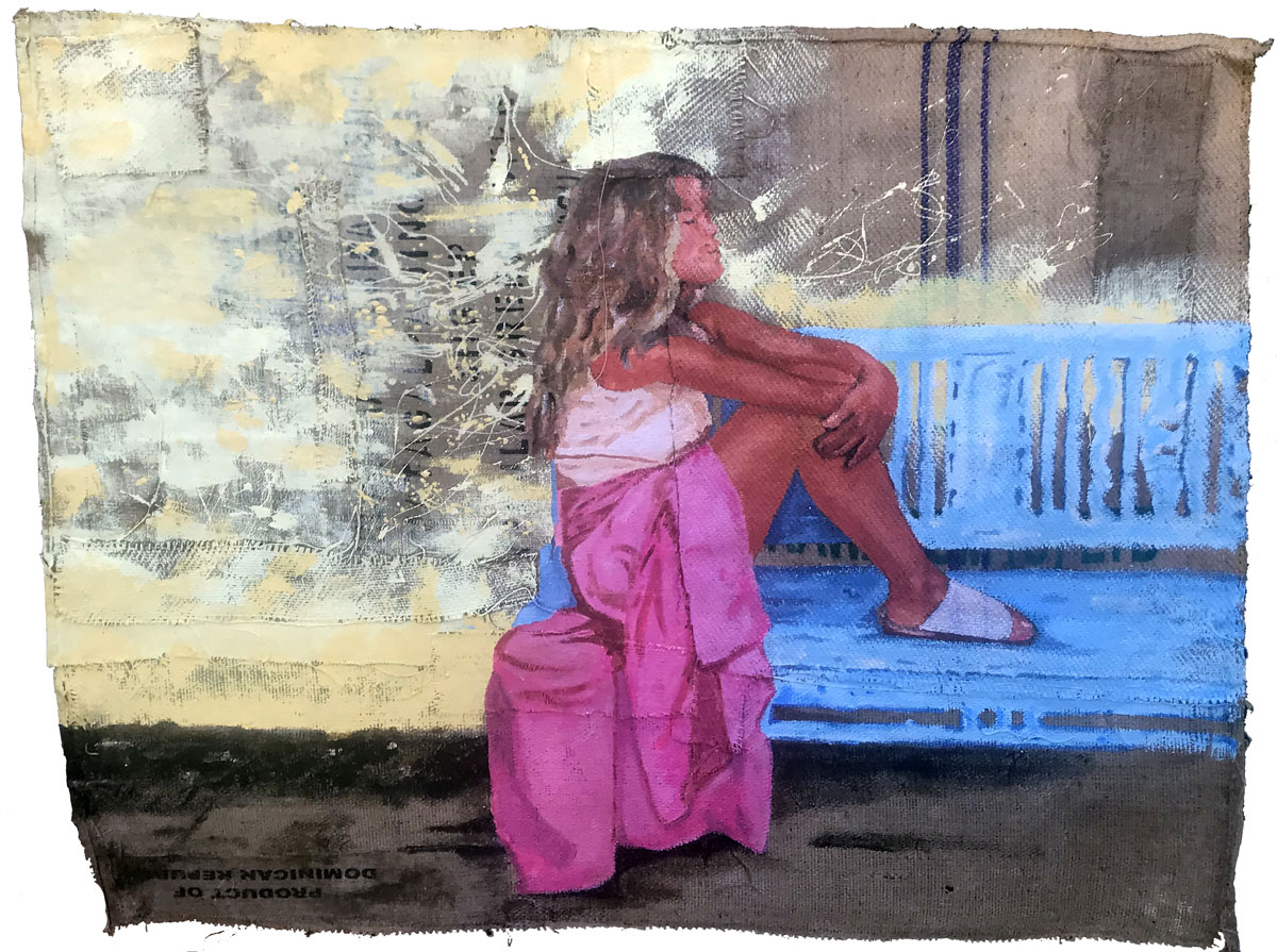 SITTING ON A BENCH by the artist Gianluca Resi