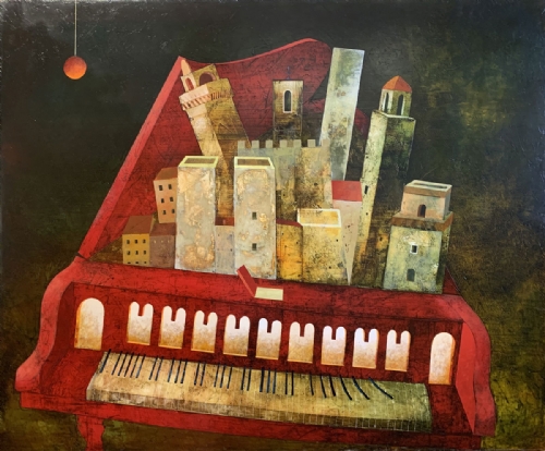 NOTTE AGOSTINIANA  A SAN GIMIGNANO by Angelo Palazzini